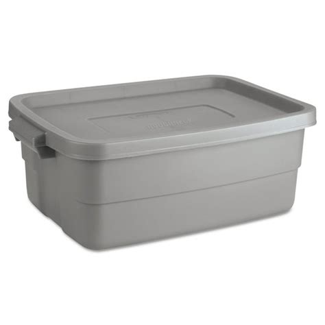 roughneck storage box 10 gal steel gray|rubbermaid roughneck tote 10 gallon.